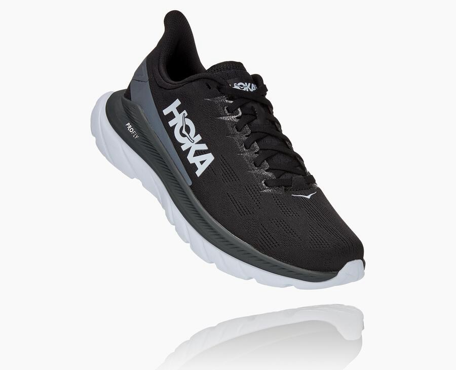 Hoka One One Hardloopschoenen Heren - Mach 4 - Zwart/Wit - TX4871529